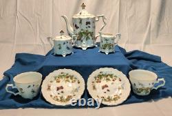 Royal Crown Spring Time 2357 Coffee Pot With Creamer/Sugar/ 2 Cups And Saucers