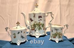 Royal Crown Spring Time 2357 Coffee Pot With Creamer/Sugar/ 2 Cups And Saucers