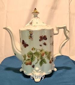 Royal Crown Spring Time 2357 Coffee Pot With Creamer/Sugar/ 2 Cups And Saucers