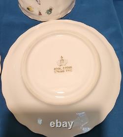 Royal Crown Spring Time 2357 Coffee Pot With Creamer/Sugar/ 2 Cups And Saucers
