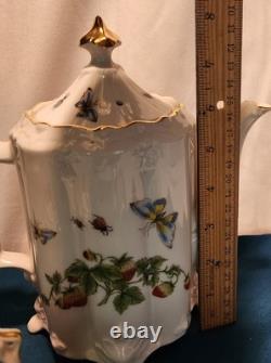 Royal Crown Spring Time 2357 Coffee Pot With Creamer/Sugar/ 2 Cups And Saucers