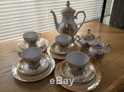 Royal Crown Tea Set Service Luster Teapot Sugar Cream Teacup Saucer 4