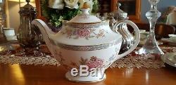 Royal Doulton Canton set- Teapot, Coffee pot, sugar bowl withlid, creamer + plate