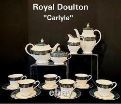 Royal Doulton Carlyle 2 Tea Pots 6 Cups Saucers Sugar Bowl Creamer