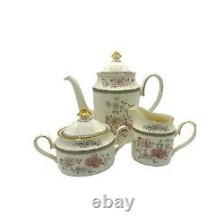 Royal Doulton Minton Jasmine Coffee / Tea Set Made in England Pot Creamer Sugar