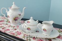 Royal Kent Poland Collection 6 Pc Tea Set RKT6 Embossed Rose/Blue Floral withGold