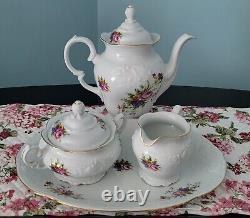 Royal Kent Poland Collection 6 Pc Tea Set RKT6 Embossed Rose/Blue Floral withGold