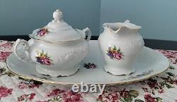 Royal Kent Poland Collection 6 Pc Tea Set RKT6 Embossed Rose/Blue Floral withGold