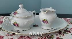 Royal Kent Poland Collection 6 Pc Tea Set RKT6 Embossed Rose/Blue Floral withGold