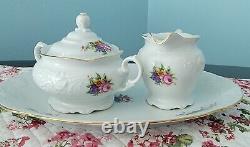 Royal Kent Poland Collection 6 Pc Tea Set RKT6 Embossed Rose/Blue Floral withGold