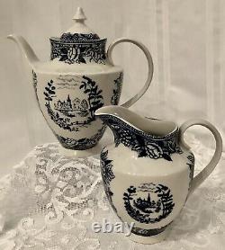 Royal Liverpool Tea Pot and Creamer set Blue and White transferware