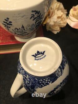 Royal Liverpool Tea Pot and Creamer set Blue and White transferware