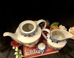 Royal Liverpool Tea Pot and Creamer set Blue and White transferware