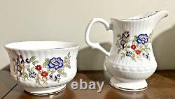 Royal Tara Fine Bone China Harmony Tea Pot Open Sugar & Creamer Set Discontinued
