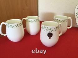 Royal Tara Shamrock Teapot Mugs(4) Saucer Bowl Cake Plate Ireland China Set 10