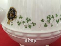 Royal Tara Shamrock Teapot Mugs(4) Saucer Bowl Cake Plate Ireland China Set 10