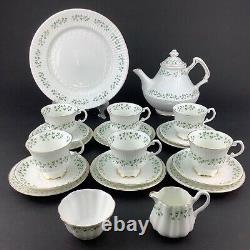 Royal Tara Trellis Shamrock 23-Piece Tea Set for SIX (6) Teapot Cups Saucers