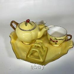 Royal Winton Grimwades Tea for One Set Teapot Toast Rack Jug Cherry Pattern