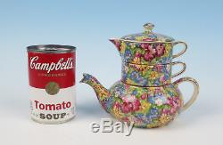 Royal Winton ORIGINAL 1950s JOYCE LYNN STACKING TEAPOT Mini Tea Set Sugar Chintz