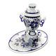 Russian Electric Samovar Tray Teapot Set Gzhel For 110 Volts