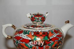 Russian Imperial Lomonosov Porcelain set TWO Teapots Small, BIG Rooster Cockerel