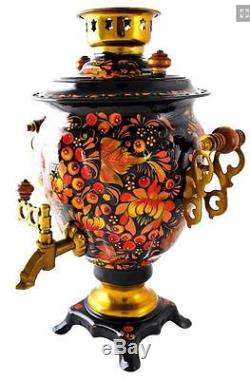 Russian Samovar 100 %Hand Painted Trio Electrical Samovar Tea Pot Tray 3in1 New