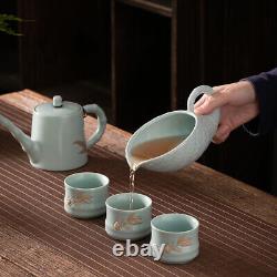 Ruyao Kung Fu Tea Set, High End Light Luxury Tea Pot and Cup Set