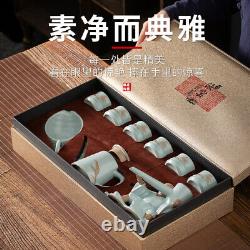 Ruyao Kung Fu Tea Set, High End Light Luxury Tea Pot and Cup Set