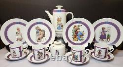 SARAH KAY Valentine Tea Set for 4 Plate Cup Saucer Coffee Pot Sugar Bowl RARE