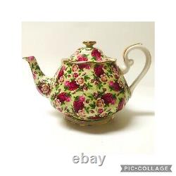 SET Royal Albert Old Country Roses Chintz Teapot teacup saucer with spoons