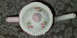 SET Shelley England TeaPot Sugar Creamer Pink Flowers Dainty Bridal 272101