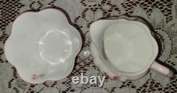 SET Shelley England TeaPot Sugar Creamer Pink Flowers Dainty Bridal 272101
