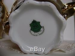 Stw Bavaria Germany 7 Pc 24k Gold Gilt Porcelain Tea Coffee Vintage Set Unused