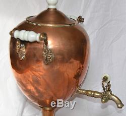 Super Rare Beautiful Antique Large English Regency Copper Samovar C 1830-70