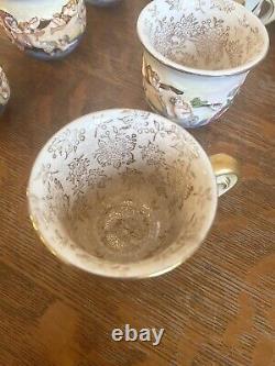 S. G. K. Demitasse Tea Set Teapot, Creamer, Sugar Jar, Teacups And Saucers Japan