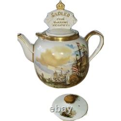 Sadler Advertising Round Globe Teapot. Very Rare. Gilded. Ships. 12 Inch High