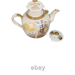 Sadler Advertising Round Globe Teapot. Very Rare. Gilded. Ships. 12 Inch High