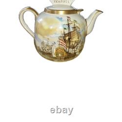 Sadler Advertising Round Globe Teapot. Very Rare. Gilded. Ships. 12 Inch High