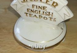 Sadler Advertising Round Globe Teapot. Very Rare. Gilded. Ships. 12 Inch High