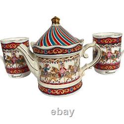 Sadler Edwardian Carousel Teapot Mug Set Children Horses Staffordshire England