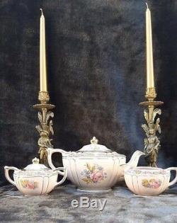 Sadler Pink Teapot Set Pink Roses 3pc With Lids James Sadler England China