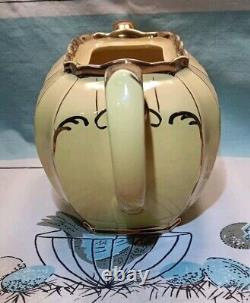 Sadler Yellow Gold Gilded Cube Teapot 1922 Made In England Antique Rare Nice