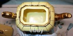 Sadler Yellow Gold Gilded Cube Teapot 1922 Made In England Antique Rare Nice