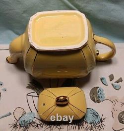 Sadler Yellow Gold Gilded Cube Teapot 1922 Made In England Antique Rare Nice