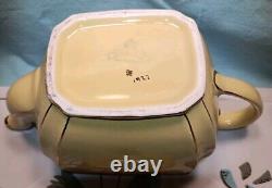 Sadler Yellow Gold Gilded Cube Teapot 1922 Made In England Antique Rare Nice