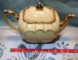 Sadler Yellow Gold Gilded Cube Teapot 1922 Made In England Antique Rare Nice