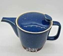 Saikai Japan Tea Set Cobalt Blue Glaze Brown Band Tea Pot & 4 Yunomi Cups