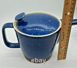Saikai Japan Tea Set Cobalt Blue Glaze Brown Band Tea Pot & 4 Yunomi Cups