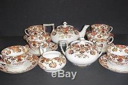 Samuel Radford Imari Antique Tea Set Teapot Cups & Saucers