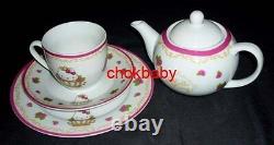 Sanrio Hello Kitty x Crabtree & Evelyn Rose Tea Set With Pot Cup Plate Limited